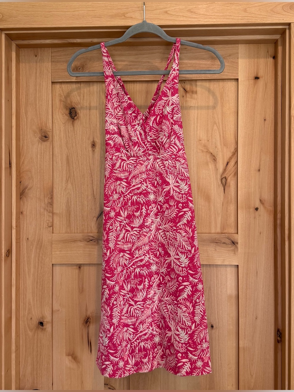 Patagonia Pink & White Tropical Midi Dress